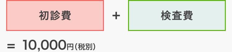 初診費+検査費＝11,000円（税込）