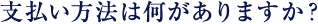 支払い方法は何がありますか？