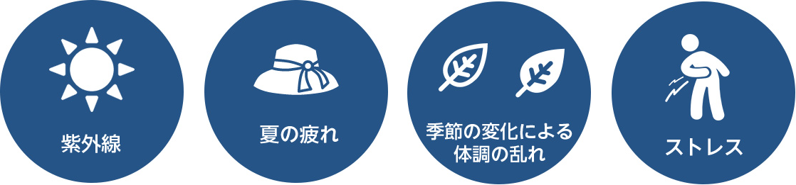 紫外線 夏の疲れ 季節の変化による体調の乱れ ストレス