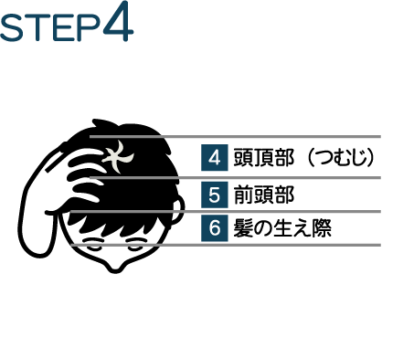 正しいシャンプーの仕方ステップ４